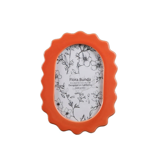 Orange Oval Scallop Edge Frame