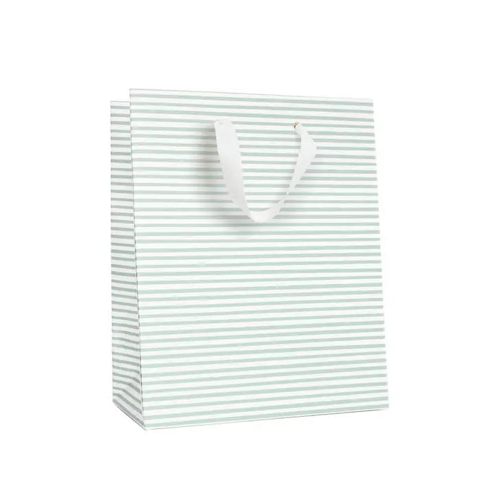 Load image into Gallery viewer, Green Painted Stripe Gift Bag
