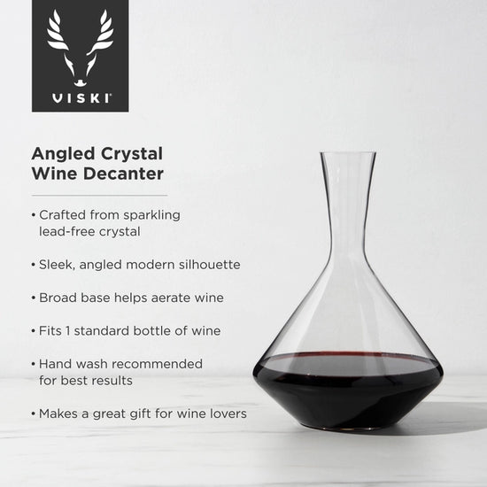 Raye Angled Lead Free Crystal Decanter