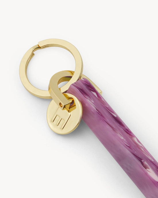 Bar Keychain in Orchid - Gold