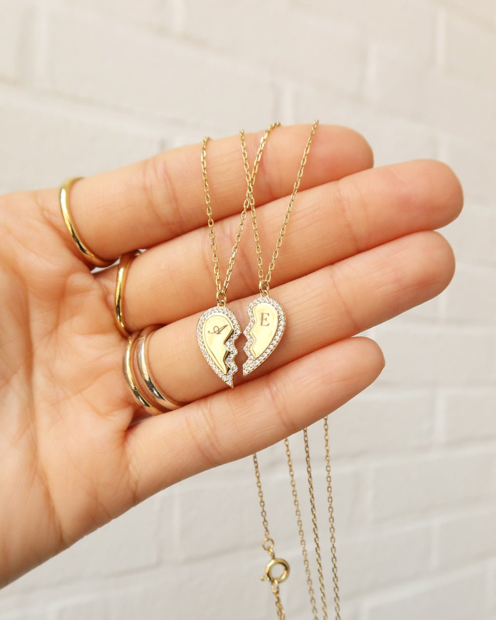 Friendship Heart Necklace Set