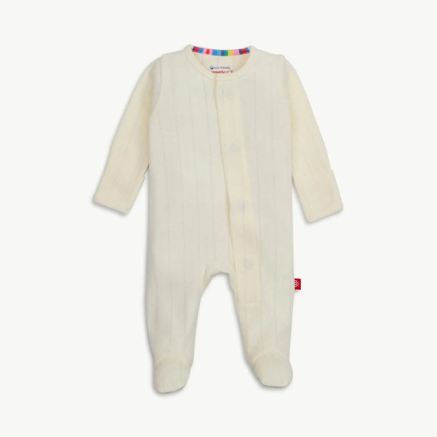 Love Lines Organic Cotton Pointelle Magnetic Footie