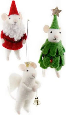 Christmas Mouse Ornament Santa