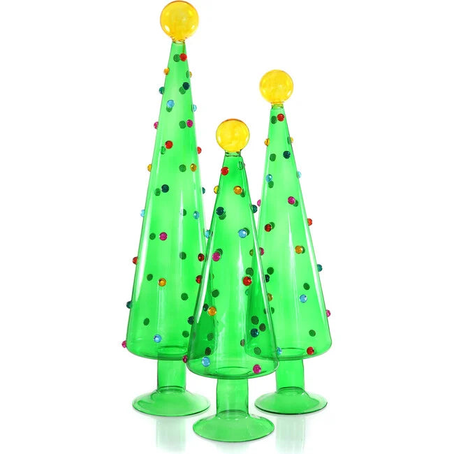 Translucent Green Dotted Tree Set