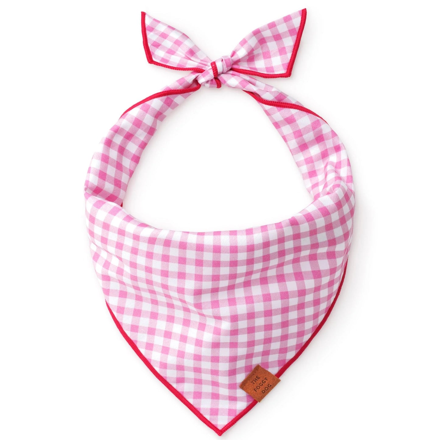 Load image into Gallery viewer, Hot Pink Gingham Dog Bandana
