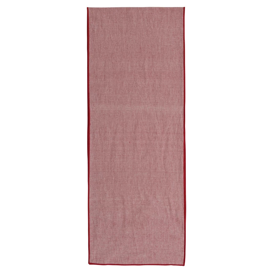 Red Woven Cotton Table Runner