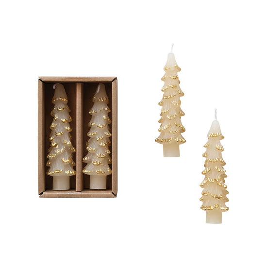 Eggnog Tree Shaped Taper Candles