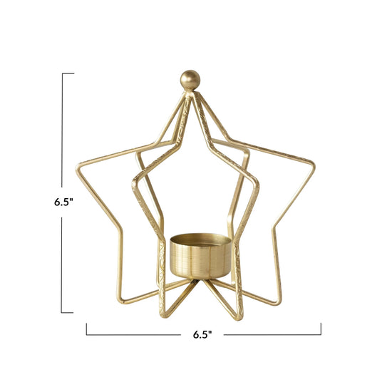 Gold Star Tealight Holder