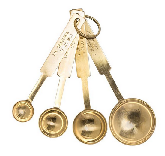 Gold Stainless Steel Measuring Spoons - Set of 4