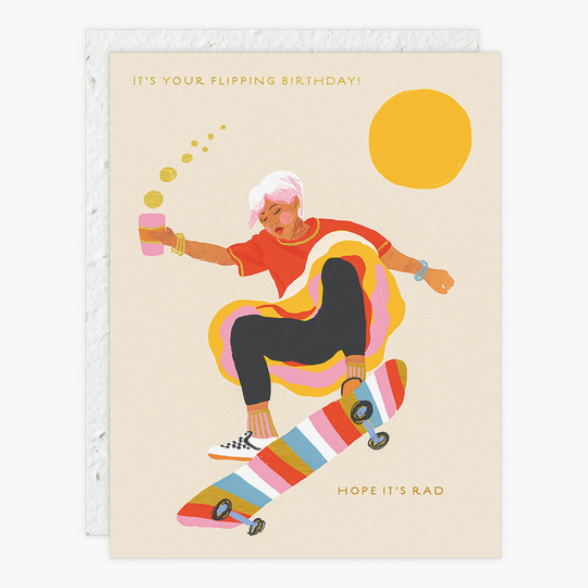 Skateboard Girl Birthday Card