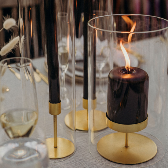 Load image into Gallery viewer, Kent Gold Pillar Candle Holder - Short
