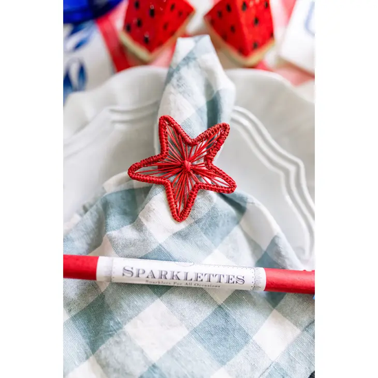 Load image into Gallery viewer, Patriotic Star Napkin Ring  - Red
