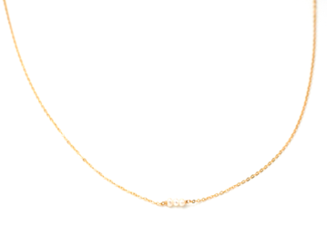 Gold Filled Three Pearl Necklace
