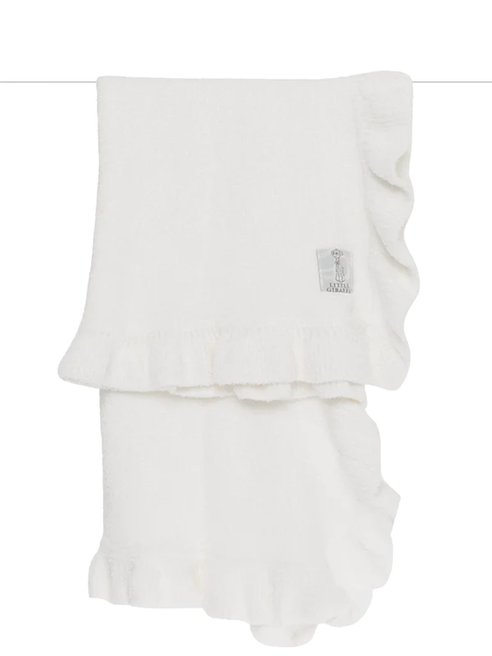 Dolce Ruffle Baby Blanket - White