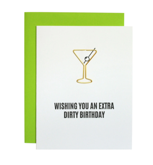 Extra Dirty Martini Birthday Paper Clip Card