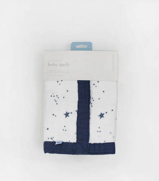 Cotton Muslin Baby Quilt -  Shooting Stars