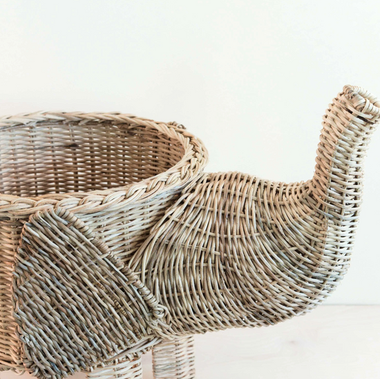 Natural Rattan Elephant Basket