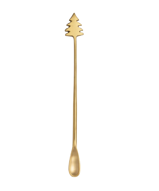 Christmas Tree Brass Cocktail Spoon