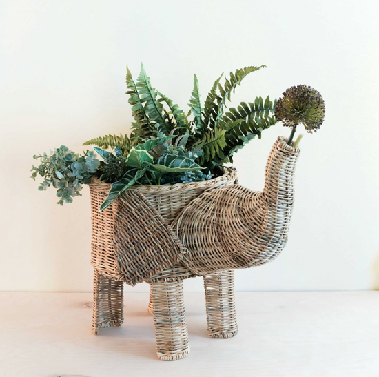 Natural Rattan Elephant Basket