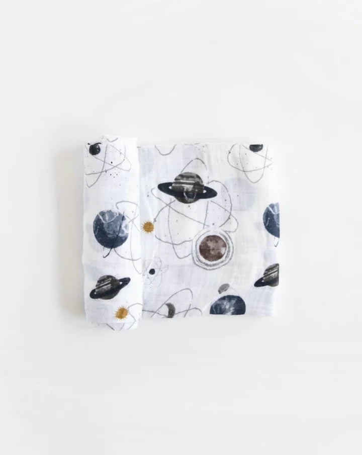 Load image into Gallery viewer, Cotton Muslin Swaddle Blanket - Planetary
