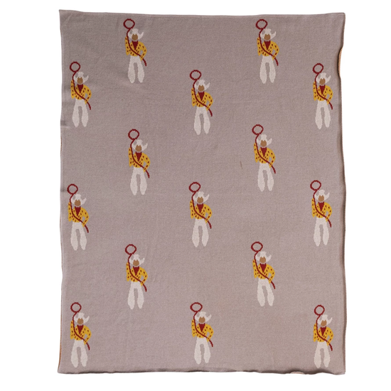 Load image into Gallery viewer, Cowboy Cotton Knit Blanket
