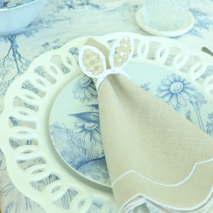 Bunny Ear Napkin Ring  White