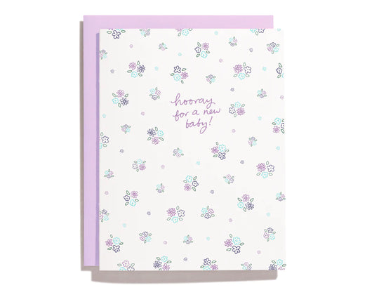 Ditsy Floral Baby Card