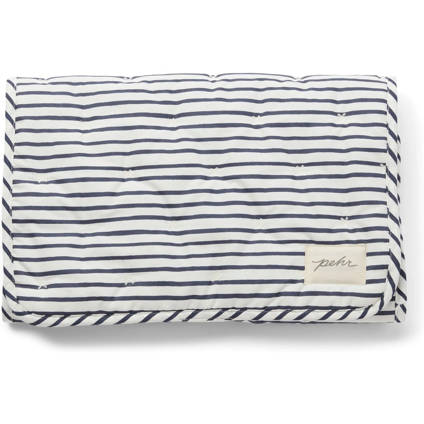 Load image into Gallery viewer, Striped On the Go Portable Changing Pad Ink Blue
