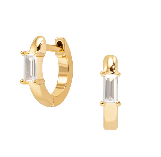 Load image into Gallery viewer, Archie Hoops - White Topaz

