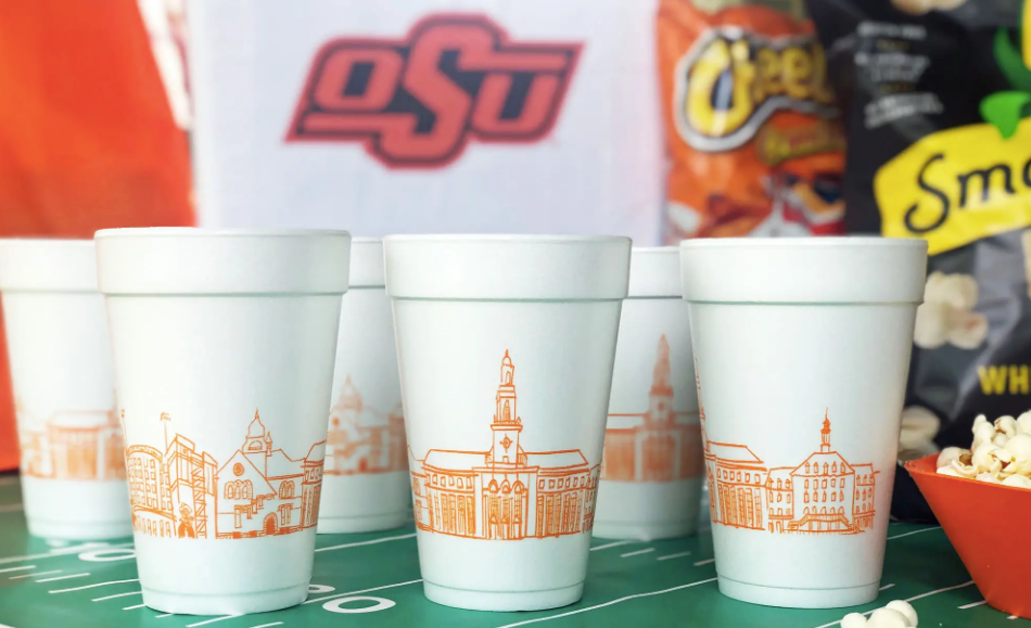 Oklahoma State University Skyline Foam Cups