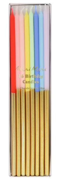 Load image into Gallery viewer, Gold Dipped Rainbow Mix Candles
