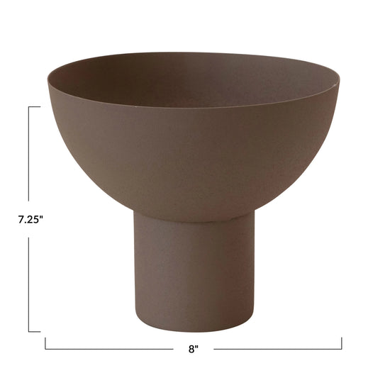 Load image into Gallery viewer, Taupe Metal Footed Bowl
