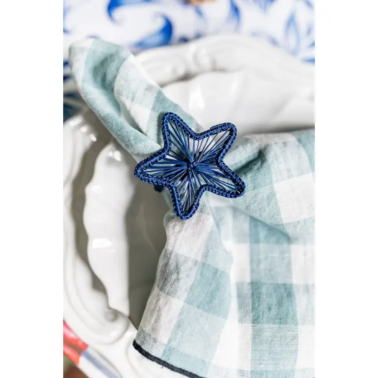 Load image into Gallery viewer, Patriotic Star Napkin Ring -  Blue
