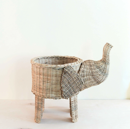 Natural Rattan Elephant Basket