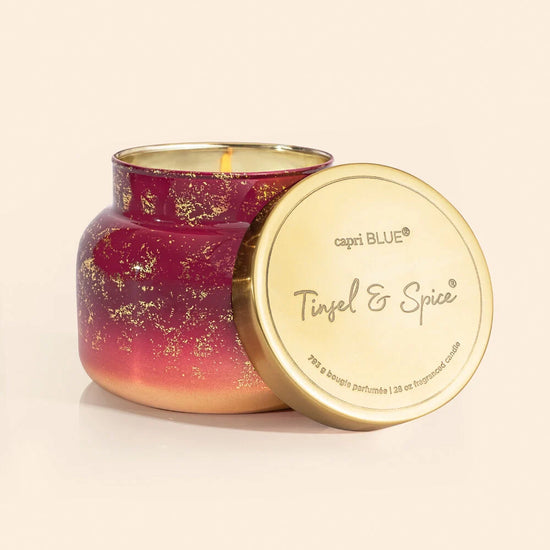 Load image into Gallery viewer, Tinsel &amp;amp; Spice Glimmer Oversized Candle

