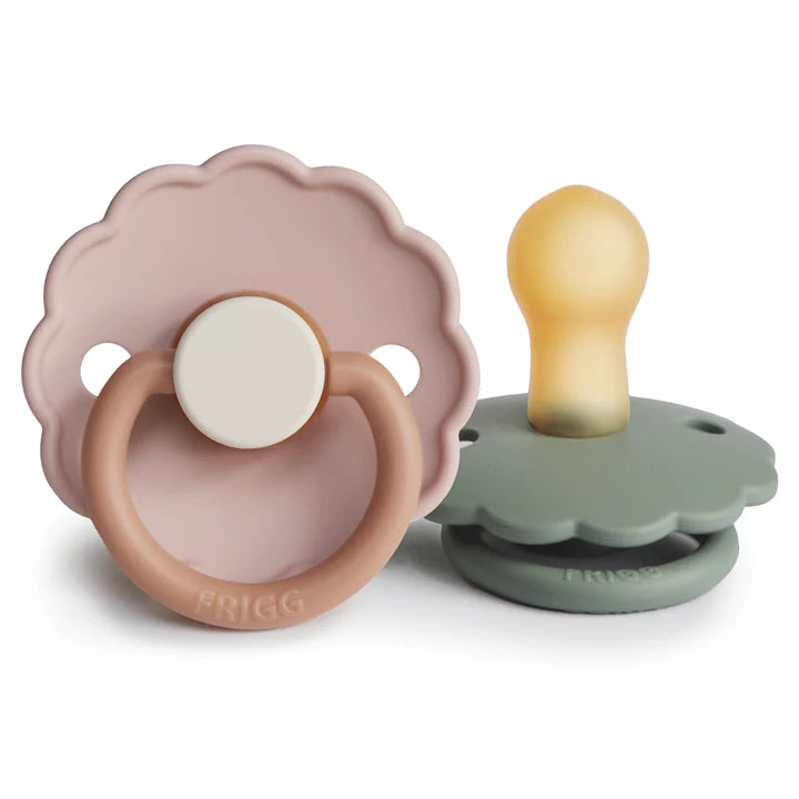 Biscuit & Lily Pad FRIGG Daisy Natural Rubber Baby Pacifier 2 Pack - 6-18 Months